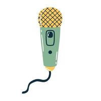 microphone. microphone dessiné à la main. illustration vectorielle. micro pour podcast. vecteur