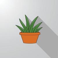 plante d'aloe vera réaliste dans un pot en céramique avec éclairage et ombre vecteur