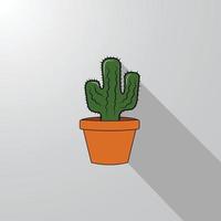 cactus dans un pot, icône de pot en céramique vecteur