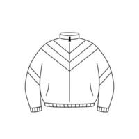 veste de sport rétro dans le style des années 90. vêtements de la vieille école. illustration vectorielle de doodle dessinés à la main isolé sur fond blanc. nostalgie des années 1990. parfait pour les cartes, les décorations, le logo. vecteur