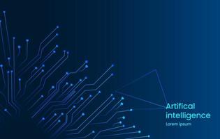 fond d'intelligence artificielle avec illustration de circuit électrique vecteur