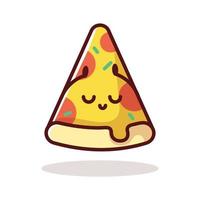 jeu d'illustration de tranche de pizza de dessin animé. vecteur