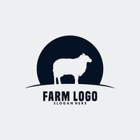 illustration vectorielle de logo de ferme de moutons vecteur