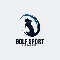 conception de modèle de logo de sport de golf vecteur