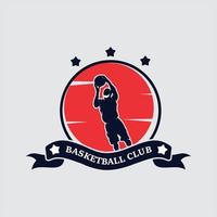 création de logo de mouvement sportif de basket-ball vecteur