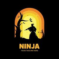 vecteur de logo de mascotte de guerrier ninja