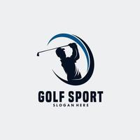 conception de modèle de logo de sport de golf vecteur