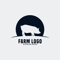 illustration vectorielle du logo de la ferme porcine vecteur