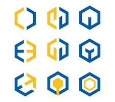 modèle moderne de logo de technologie hexagonale - logos et éléments de conception vecteur