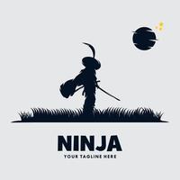 vecteur de logo de mascotte de guerrier ninja