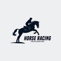 modèle vectoriel de logo de cheval de course