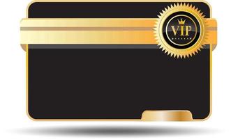 carte vip noire avec badge doré vecteur