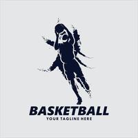 création de logo de mouvement sportif de basket-ball vecteur