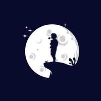 atteindre le logo des rêves avec le symbole de la lune, atteindre le logo de l'étoile vecteur