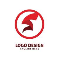 création de logo lettre s cercle rouge vecteur