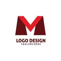 création de logo lettre m rouge vecteur