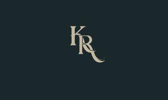 alphabet lettres initiales monogramme logo kr, rk, k et r vecteur