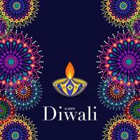 joyeux diwali, deepavali ou dipavali le design plat de célébration du festival indien. vecteur