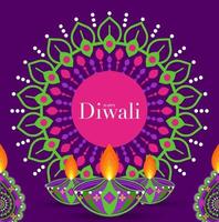 joyeux diwali, deepavali ou dipavali le design plat de célébration du festival indien. vecteur