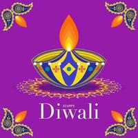 joyeux diwali, deepavali ou dipavali le design plat de célébration du festival indien. vecteur