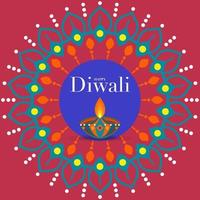 joyeux diwali, deepavali ou dipavali le design plat de célébration du festival indien. vecteur