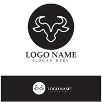 application d'icônes de modèle de logo et de symbole de corne de tête de taureau vecteur