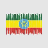 coups de pinceau du drapeau éthiopien. drapeau national vecteur