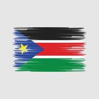 brosse de drapeau sud-soudanais. drapeau national vecteur