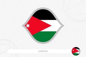 drapeau jordanien pour la compétition de basket-ball sur fond de basket-ball gris. vecteur