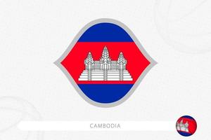 drapeau du cambodge pour la compétition de basket-ball sur fond gris de basket-ball. vecteur