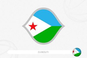 drapeau djibouti pour la compétition de basket-ball sur fond gris de basket-ball. vecteur