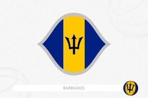drapeau de la barbade pour la compétition de basket-ball sur fond gris de basket-ball. vecteur