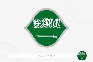 drapeau de l'arabie saoudite pour la compétition de basket-ball sur fond gris de basket-ball. vecteur