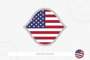 drapeau américain pour la compétition de basket-ball sur fond gris de basket-ball. vecteur