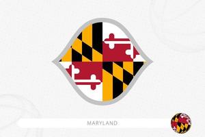 drapeau du maryland pour la compétition de basket-ball sur fond gris de basket-ball. vecteur