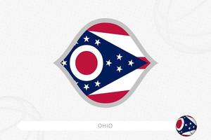 drapeau de l'ohio pour la compétition de basket-ball sur fond gris de basket-ball. vecteur
