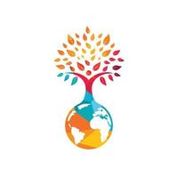 modèle de conception de logo vectoriel d'arbre humain global.