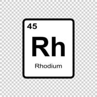 élément chimique rhodium . illustration vectorielle vecteur