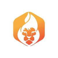 modèle de conception de logo vectoriel de feu de lion. concept créatif de conception de logo de feu de lion ou de flamme de lion.