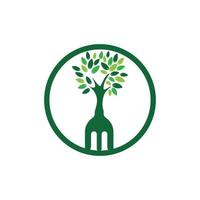 création de logo vectoriel arbre fourche. concept de logo de restaurant et d'agriculture.