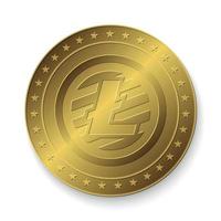 pièce d'or en litecoin vecteur