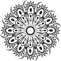 coloriage de motif de fleur de mandala de dessin à la main, vecteur