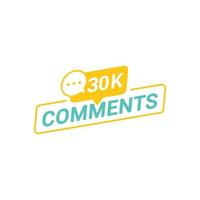 30k commentaires modèle de bannière de médias sociaux illustration vectorielle vecteur