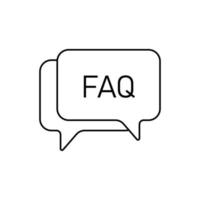 icône de bulle de discours de questions. symbole de chat faq pour votre conception vecteur