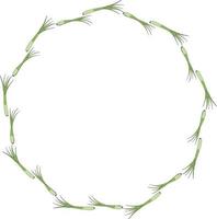 cadre rond avec oignon vert sur fond blanc. image vectorielle. vecteur