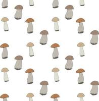 modèle sans couture avec des champignons forestiers confortables sur fond blanc. image vectorielle. vecteur