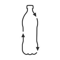 recycler l'icône de la ligne vectorielle de la bouteille en plastique. pour votre conception vecteur