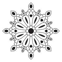 mandala mignon. Fleur de doodle rond ornemental isolé sur fond blanc vecteur