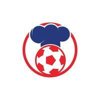 création de logo vectoriel de chef de football. conception d'icône de ballon de football et de chapeau de chef.