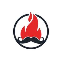 modèle de conception de logo vectoriel de feu de moustache.